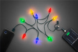 Goobay Smartphone-USB-Ladekabel mit LED-Leuchten - mit 8 bunten Leuchten, lädt gängige Android-Smartphones, iPhones, USB-C™- und Micro-USB-Geräte