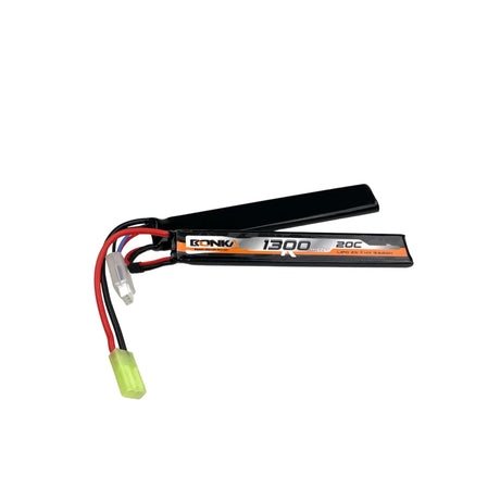 Bonka Airsoft Lipo Akku 1300mAh 2S 7,4V 20C-2-Mini Tam-Dual-Panel