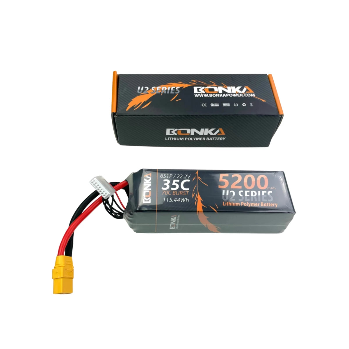 Bonka 6S 5200mAh 22,2V 35C/70C XT90 Lipo Akku
