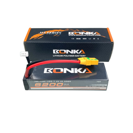 Bonka 2S 6200mAh 7,4V 70C Hardcase XT90 Antiblitz Lipo Akku