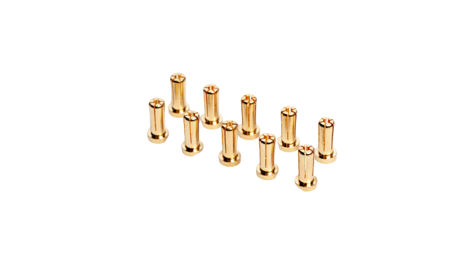 5mm Gold Steckverbinder - WorksTeam - 14mm lang (10 St.)