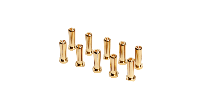 5mm Gold Steckverbinder - WorksTeam - 14mm lang (10 St.)