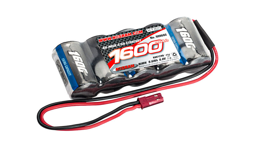 NOSRAM XTEC RX-pack Straight 2/3A NiMH BEC 6.0V 1600mAh