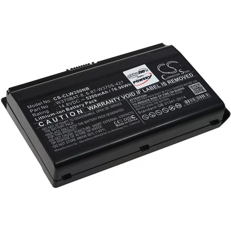 AccuCell Akku passend für Laptop Schenker A704, A723, Clevo W353ST, W350ET, Typ W370BAT-8 - 14,8V - 5200 mAh