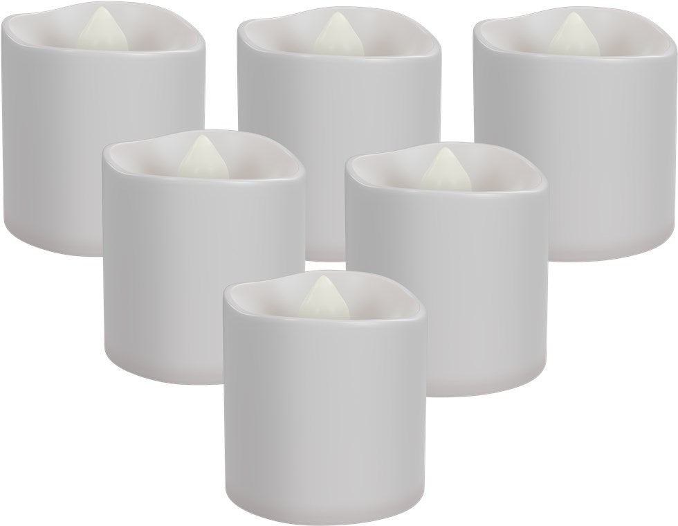Goobay 6er-Set LED-Teelichter - Kerzen-Set mit Fernbedienung, für den Innenbereich (IP20), warmweiß (2700 K), Aufladung über USB