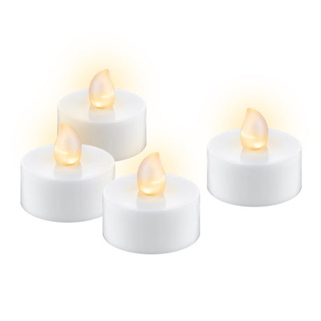 Goobay 4er-Set LED-Teelicht mit Timer - Wunderschöne und sichere Lichtlösung für viele Bereiche wie Haus und Loggia, Büros oder Schulen