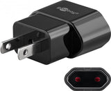 Goobay Netzadapter US/Japan - Eurostecker (Typ C, CEE 7/16)  US-/Japan-Stecker (Typ A, NEMA 1-15, 2-polig)