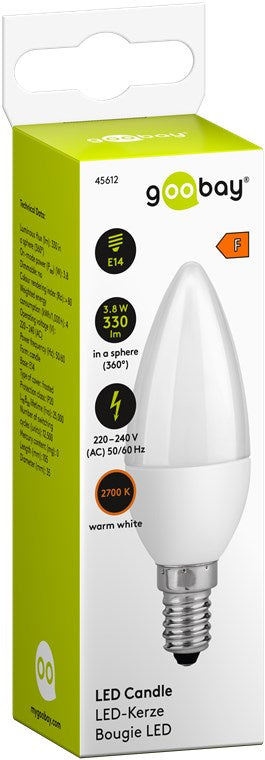Goobay LED-Kerze 3.8 W - Sockel E14 warmweiß nicht dimmbar