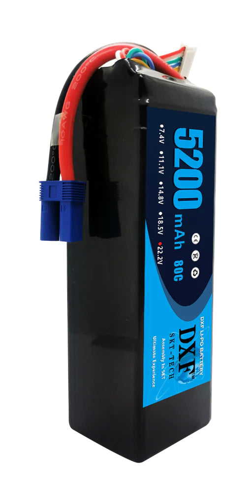 DXF 6S 5200mAh 22,2V 80C Soft Case EC5 Lipo Akku