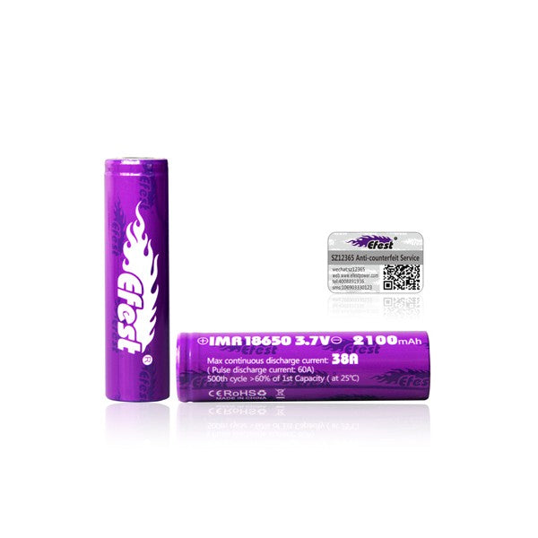 Efest Purple IMR18650 2100mAh 3,6V - 3,7V Li-Ion-Akku 30A