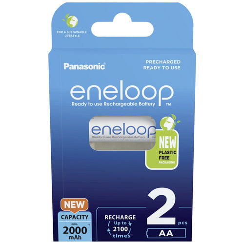 Eneloop Panasonic Ni-MH Akku 2000mAh AA 1,2V - 2er Blister BK-3MCDE/2BE
