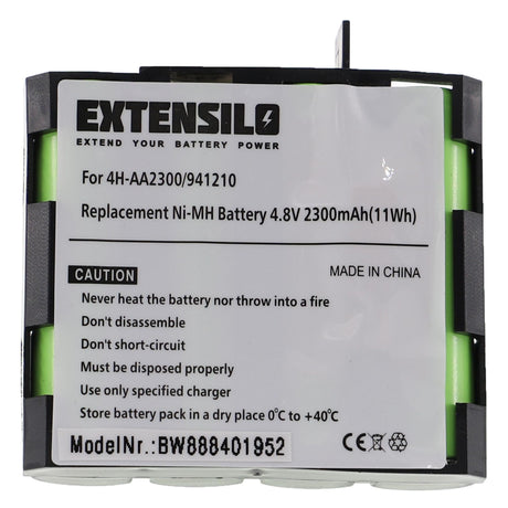 AccuCell Medizintechnik-Akku als Ersatz für Compex 941210, 941213, 4H-AA1500, 4H-AA2000 - 2300mAh, 4,8V, NiMH