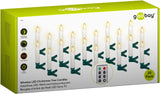 Goobay 20 kabellose LED-Weihnachtsbaumkerzen - mit Klemmen und IR-Fernbedienung zur Steuerung von Timer, Leuchtmodi & Dimmer
