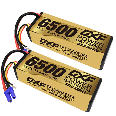 DXF 4S 15,2V 6500MAH 140C GoldSeries Graphene Lipo Hardcase mit EC5 und XT90 Stecker