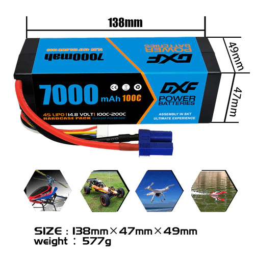 DXF 4S 7000mAh 14,8V 100C Hardcase Lipo Akku