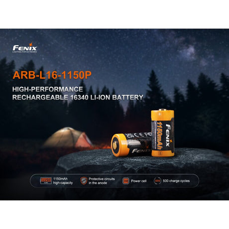 Fenix 16340 - 1150mAh, 3,6V - 3,7V ARB-L16-1150P Li-Ion-Akku RC123A
