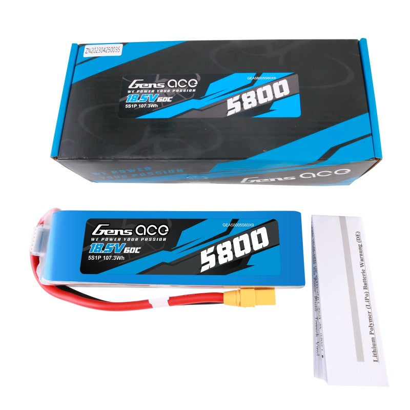 Gens Ace 5S 5800mAh 60C 18,5V 5S1P XT90