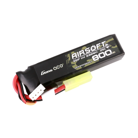 Gens Ace Lipo 3S 800mAh 11,1V 25C 3S1P Airsoft Mini-Tamiya