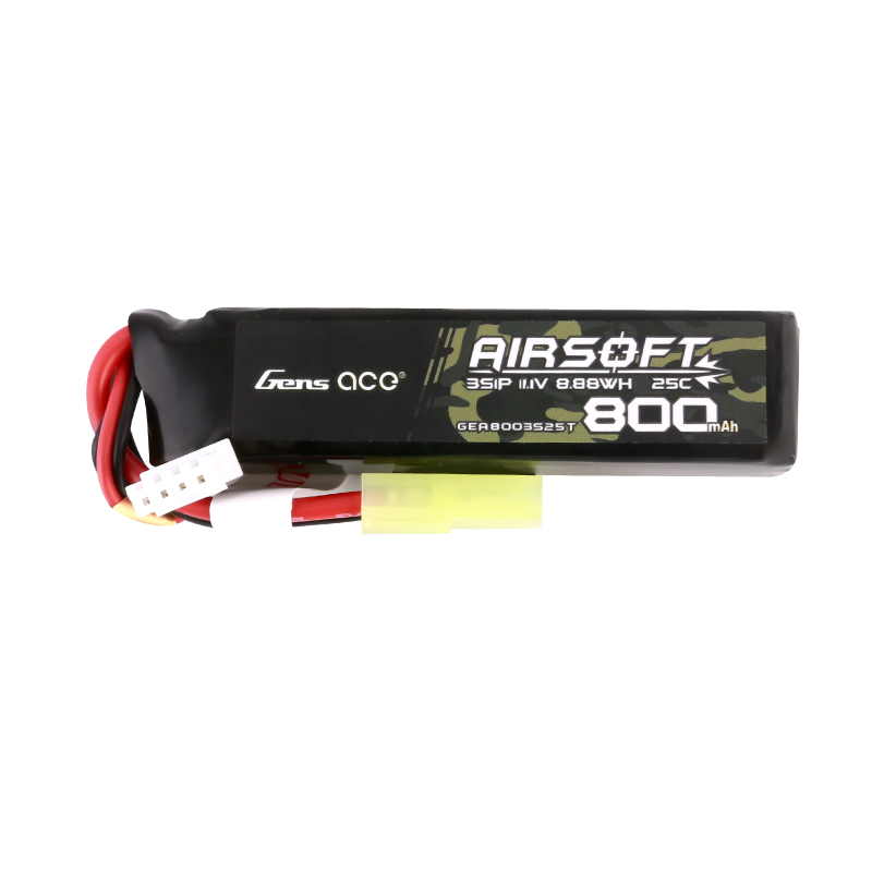 Gens Ace Lipo 3S 800mAh 11,1V 25C 3S1P Airsoft MiniTamiya — LiPo24.de
