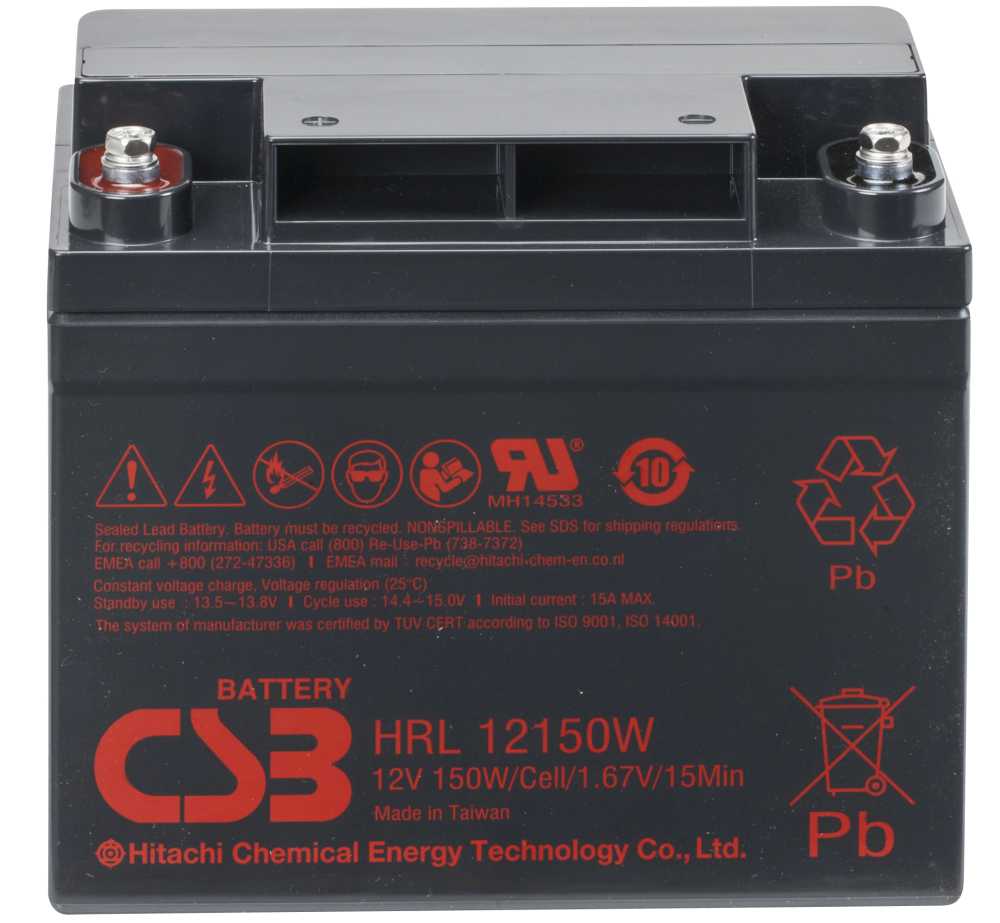 CSB HRL 12150W 12V 37,5AH Blei-Akku (AGM) Abmessungen (LxBxH): 195,6 x 130 x 172 mm