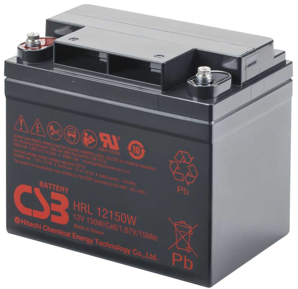 CSB HRL 12150W 12V 37,5AH Blei-Akku (AGM) Abmessungen (LxBxH): 195,6 x 130 x 172 mm