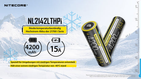 Nitecore Li-Ion Akku Typ 21700 - 4200mAh LTHPi, Low Temperature
