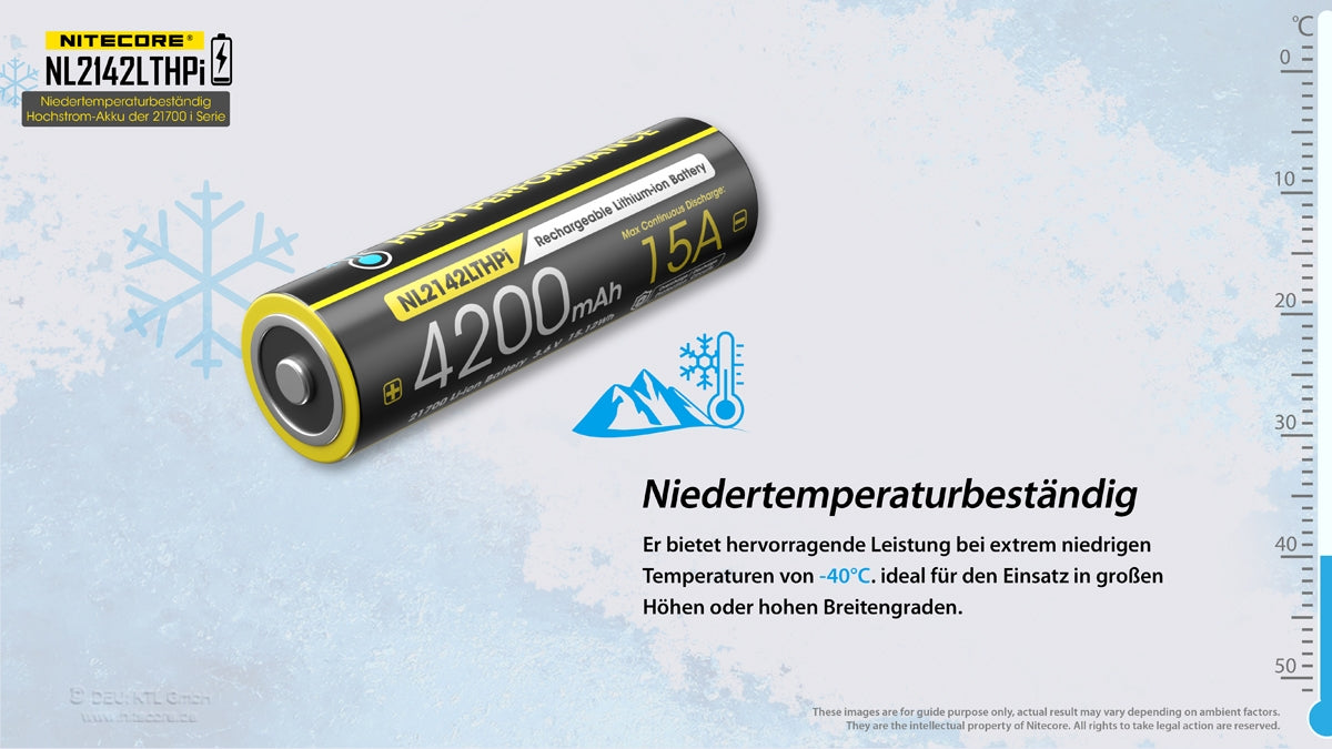 Nitecore Li-Ion Akku Typ 21700 - 4200mAh LTHPi, Low Temperature