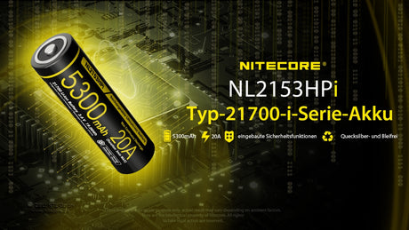 Nitecore Li-Ion Akku 21700, 5300mAh, NL2153HPi