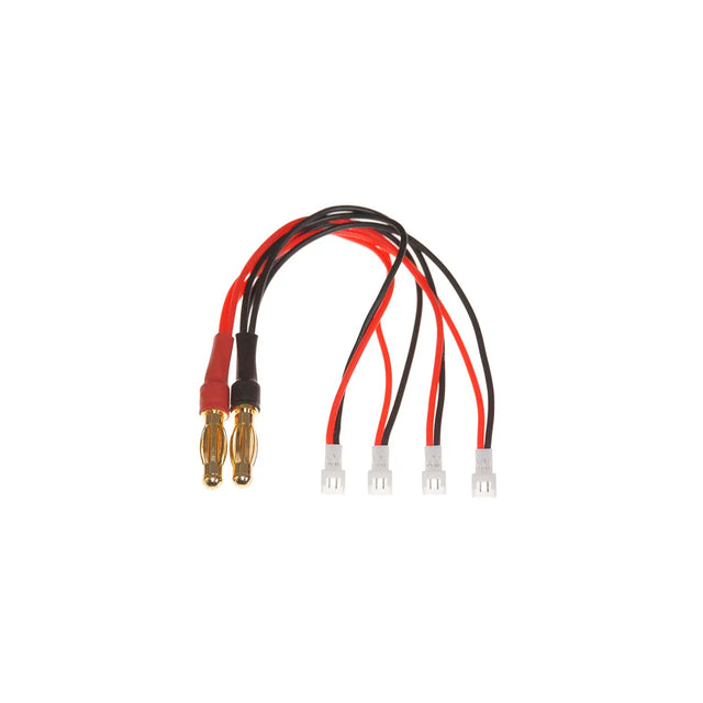 Ladeadapter 4-fach parallel JST PH1.25 2 Pin Buchse --> 4mm Goldstecker