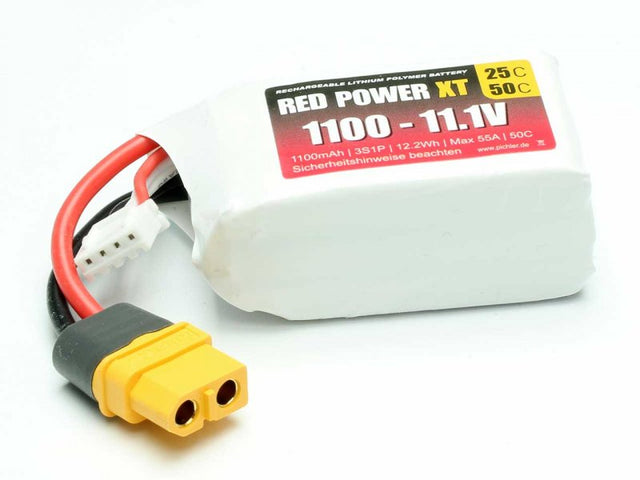 Pichler RED POWER XT LiPo Akku 1100 mAh – 11,1 V 3S1P mit XT60 Stecker