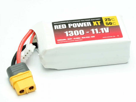 Pichler RED POWER XT LiPo Akku 1300mAh – 11,1 V 3S1P mit XT60 Stecker