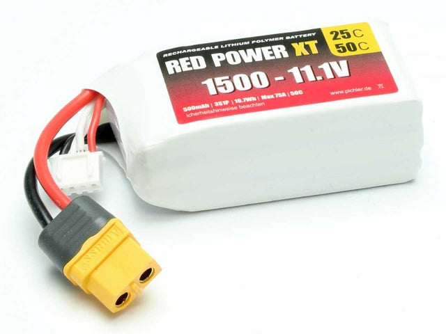 Pichler RED POWER XT LiPo Akku 1500 mAh – 11,1 V 3S1P mit XT60 Stecker
