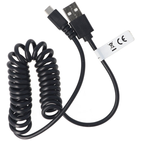 AccuCell micro-USB Spiral-Anschlusskabel USB-A Stecker auf micro-USB Stecker