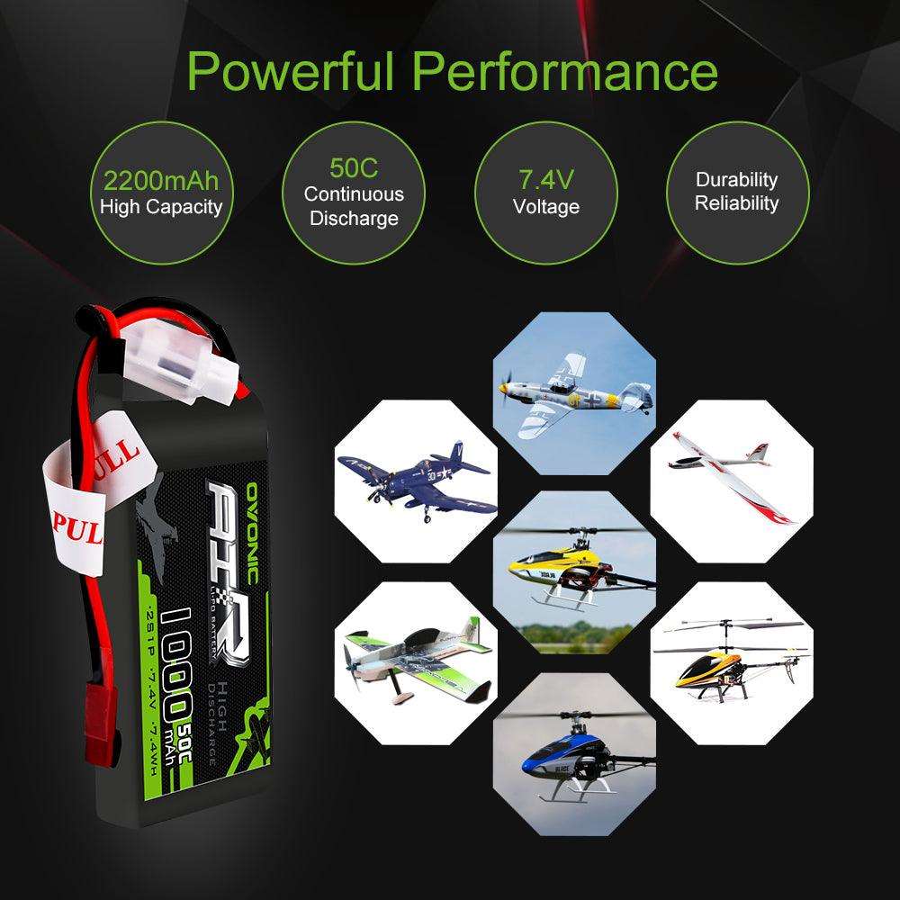 Ovonic Air 2S 1000mAh 50C 7,4V JST Lipo Akku (2 Stück)