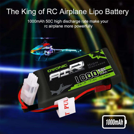 Ovonic Air 2S 1000mAh 50C 7,4V JST Lipo Akku (2 Stück)