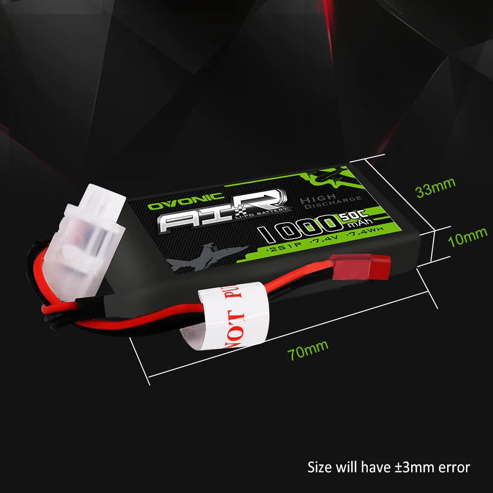 Ovonic Air 2S 1000mAh 50C 7,4V JST Lipo Akku (2 Stück)