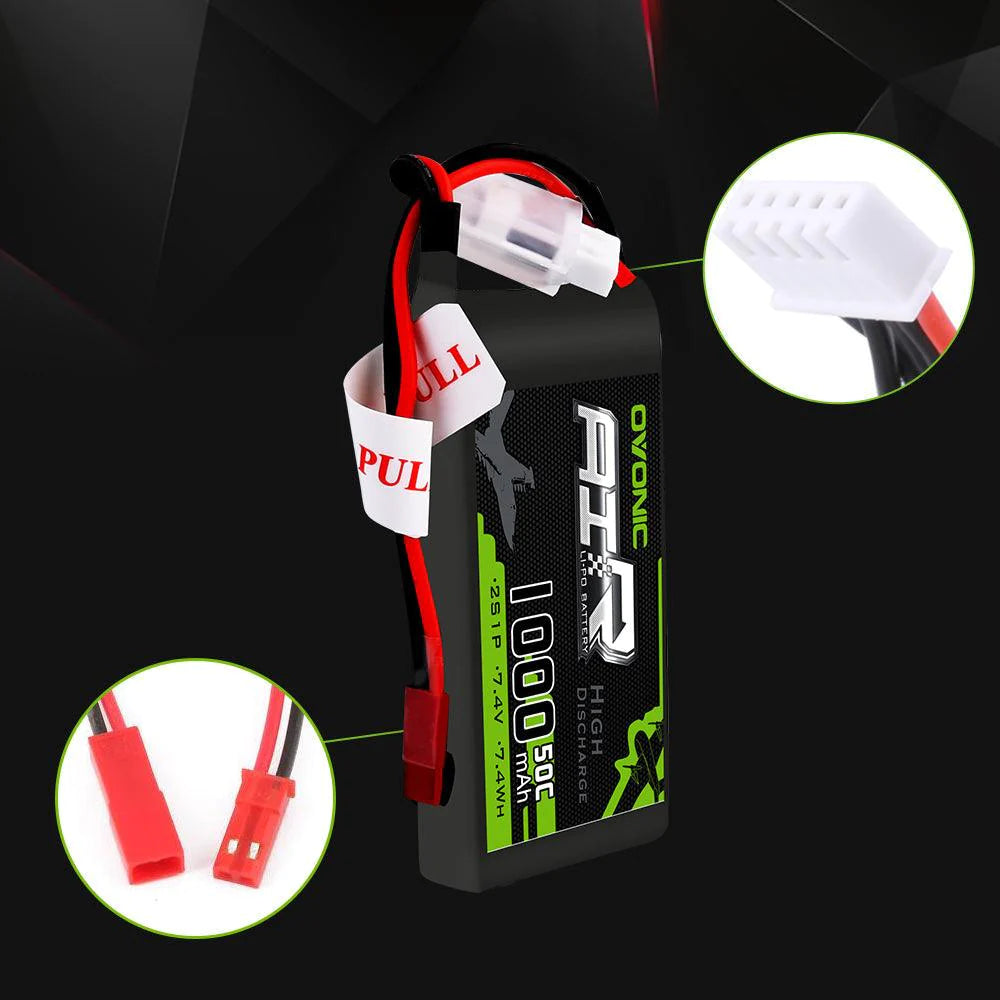 Ovonic Air 2S 1000mAh 50C 7,4V JST Lipo Akku (2 Stück)