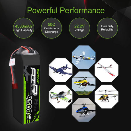 Ovonic Air 6S LiPo Akku 4500mAh 50C 22,2V mit Deans Stecker (2 Stück)