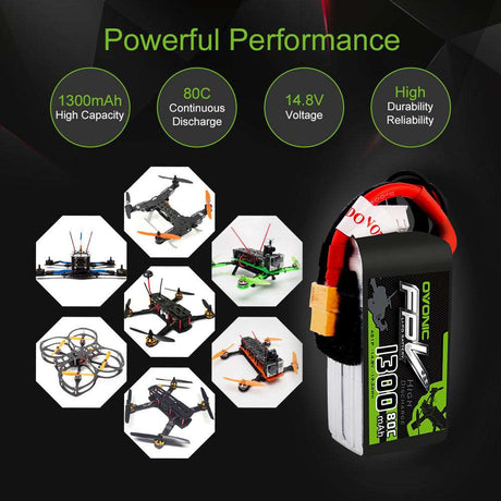 Ovonic FPV 4S 1300mAh 14,8V 80C XT60 LiPo Akku