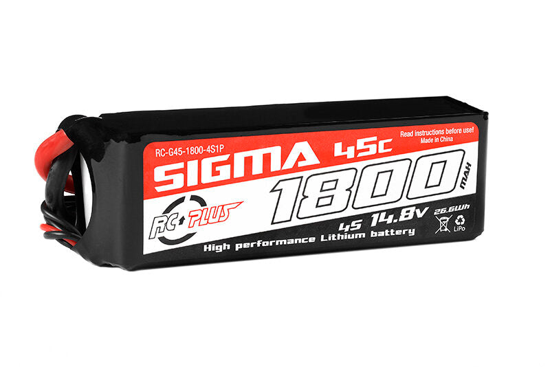 RC Plus Sigma 4S 1800mAh 4S1P 14.8V 45C XT60 LiPo Akku
