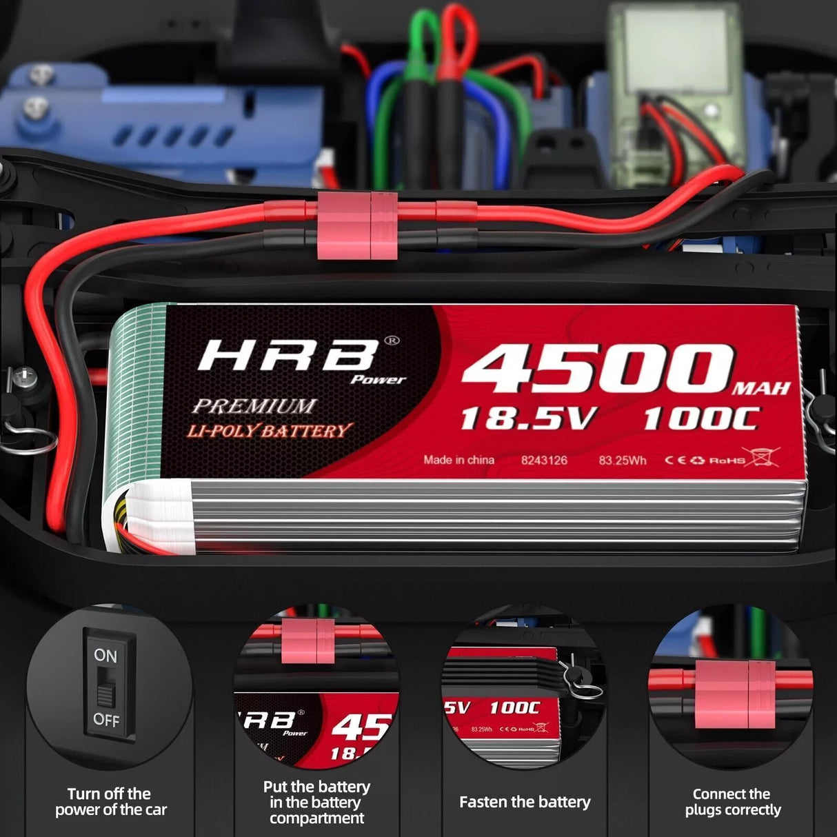 HRB 5S 18,5V 4500mAh 100C LiPo-Akku mit Deans-Stecker