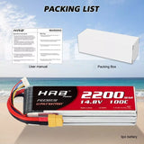 HRB 4S 2200mAh 14,8V 100C LiPo-Akku mit XT60-Stecker