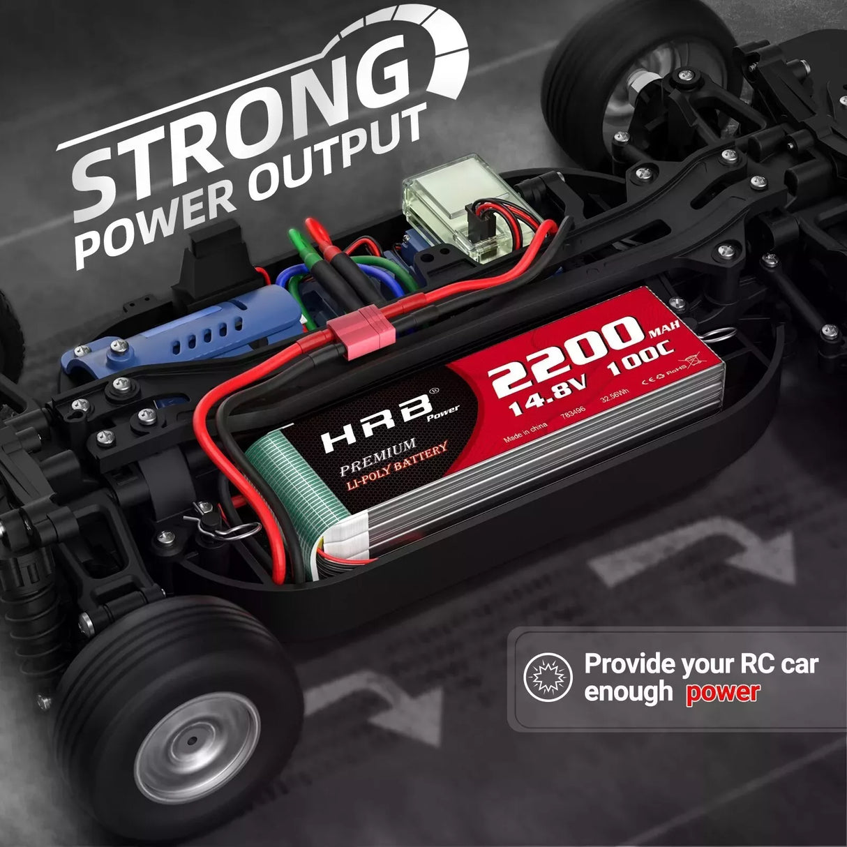 HRB 4S 2200mAh 14,8V 100C LiPo-Akku mit Deans T-Stecker ( 2 St.)