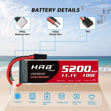 HRB 3S 5200mAh 11,1V 100C LiPo-Akku mit TRX-Stecker ( 2 St.)