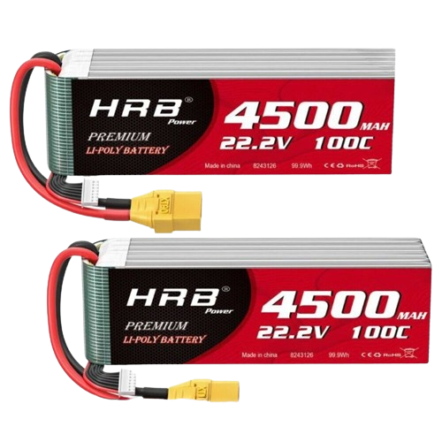 HRB Premium Line 6S 4500mAh 22,2V 100C XT90 LiPo Akku (2 Stück)
