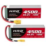 HRB Premium Line 6S 4500mAh 22,2V 100C XT90 LiPo Akku (2 Stück)