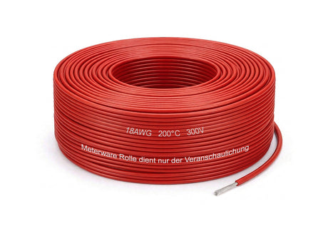 Keeppower Silikonkabel 18 AWG 0,5 mm² 200°C 300V flexibel verzinnt Meterware