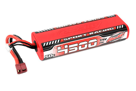 Team Corally C-49440 Sport Racing 50C Lipo Battery 4500Mah 7.4V Round 2S Stick T-Plug