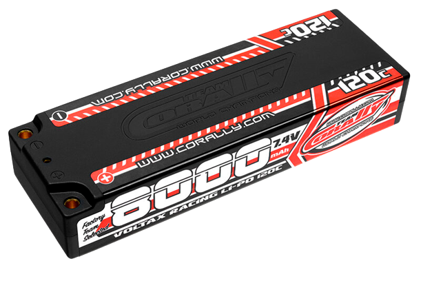 Team Corally C-49523 Voltax 120C Lipo Battery 8000Mah 7.4V Stick 2S 4Mm Bullit