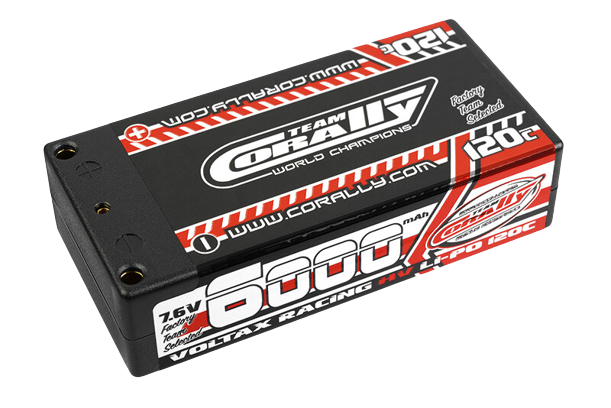 Team Corally C-49606 Voltax 120C Lipo Hv Battery 6000 Mah 7.6V Shorty 2S 4Mm Bullit